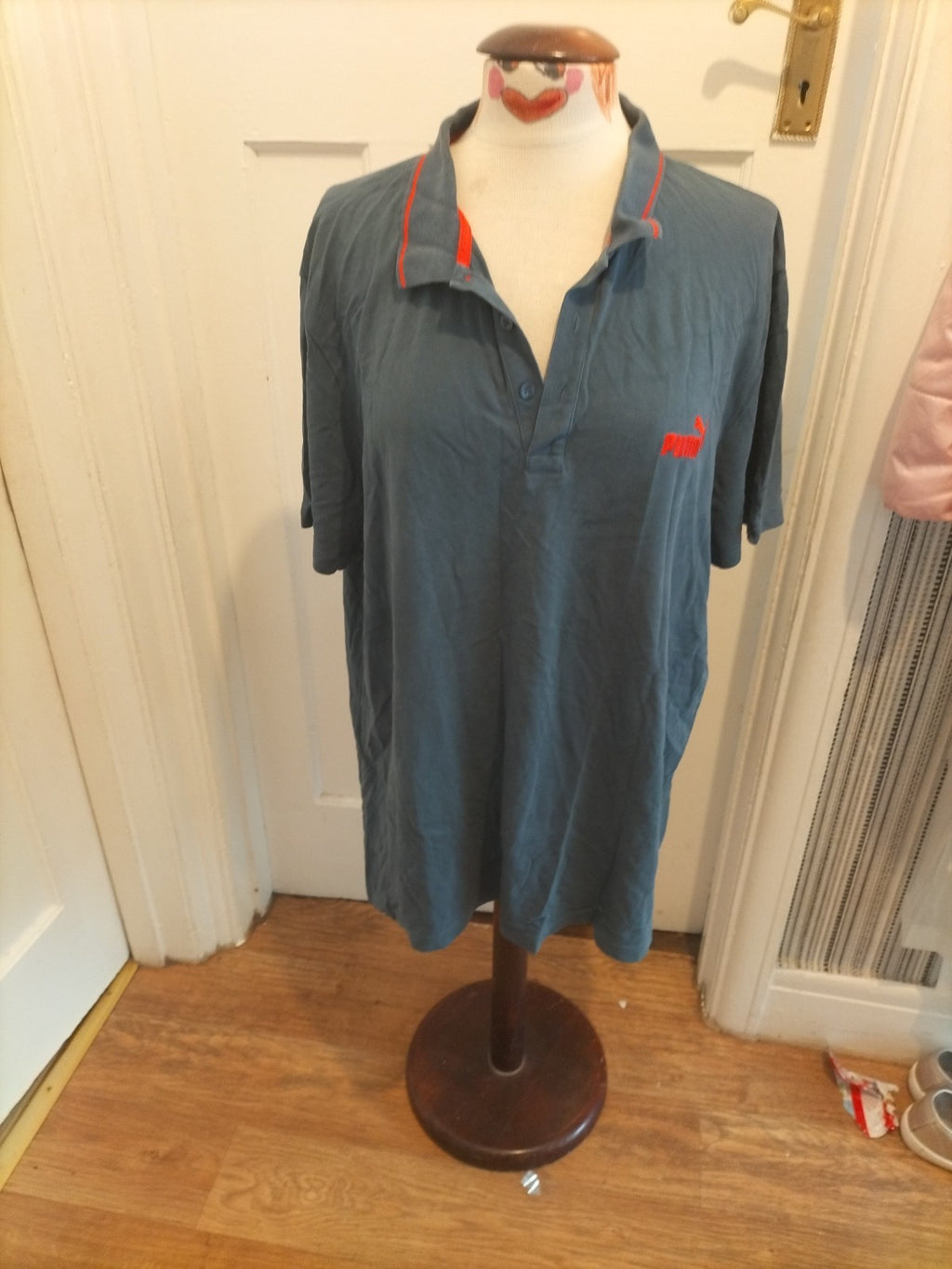 Mens Puma Size 2XL Blue Short Sleeved Polo