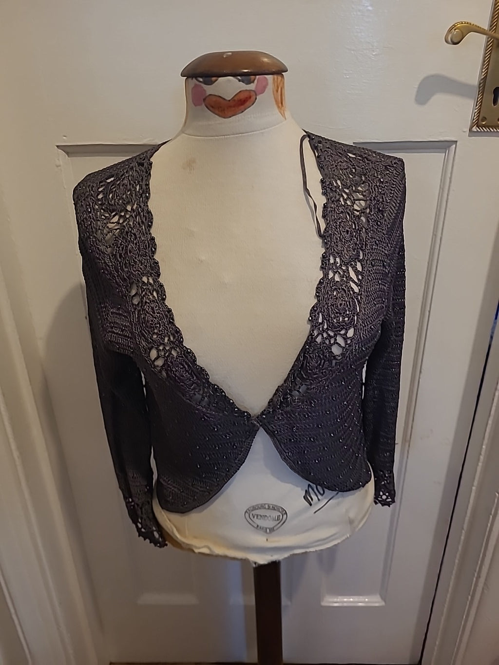 Ladies David Emanuel Size 12 Dark Grey Lace Cardigan