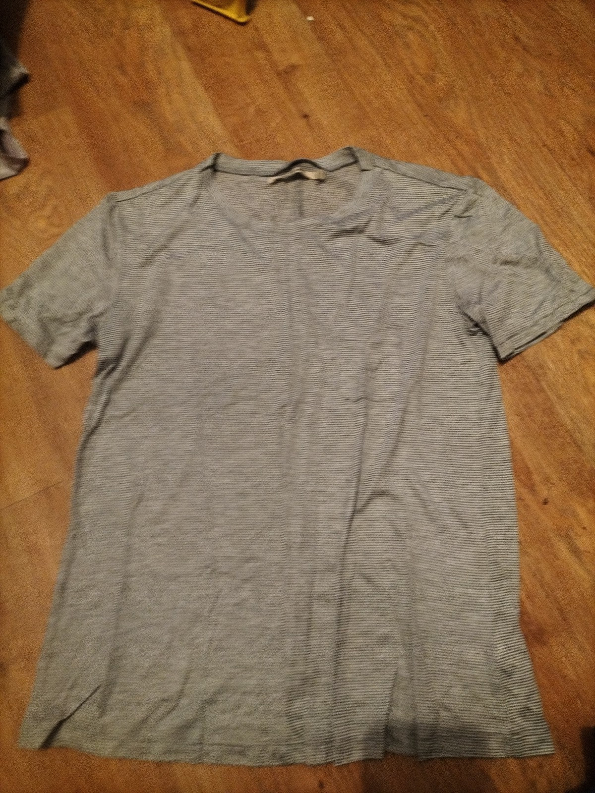 Ladies J.Brand Size XS Grey White Striped Tshirt