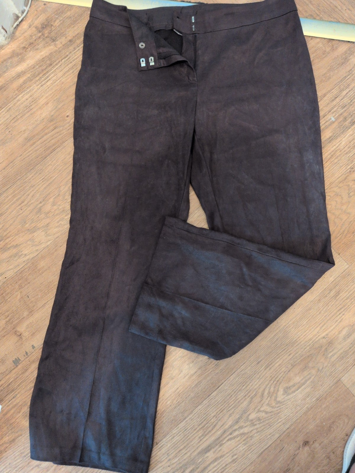 Marks And Spencer 14 Short Mocha Straight Leg Trousers
