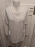 M&S Collection 14 White Long Sleeve Oversized T-shirt