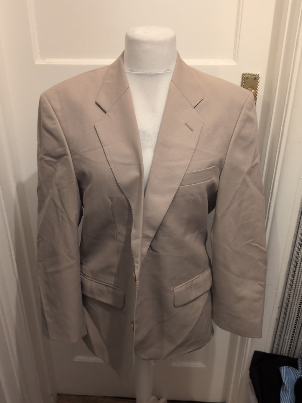 Mens St Michael Size 40 Short Beige Suit Jacket
