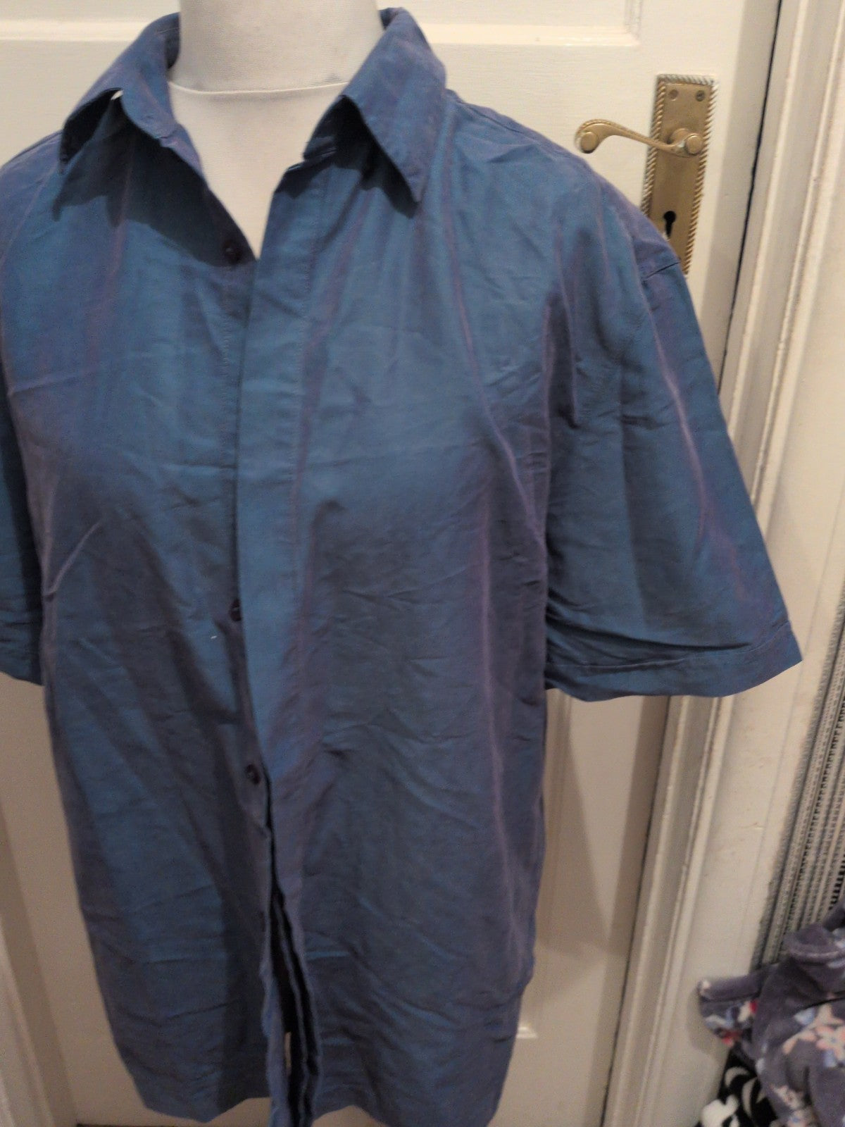 Casual Club Large Blue Soft Touch Short Sleeve Shirt