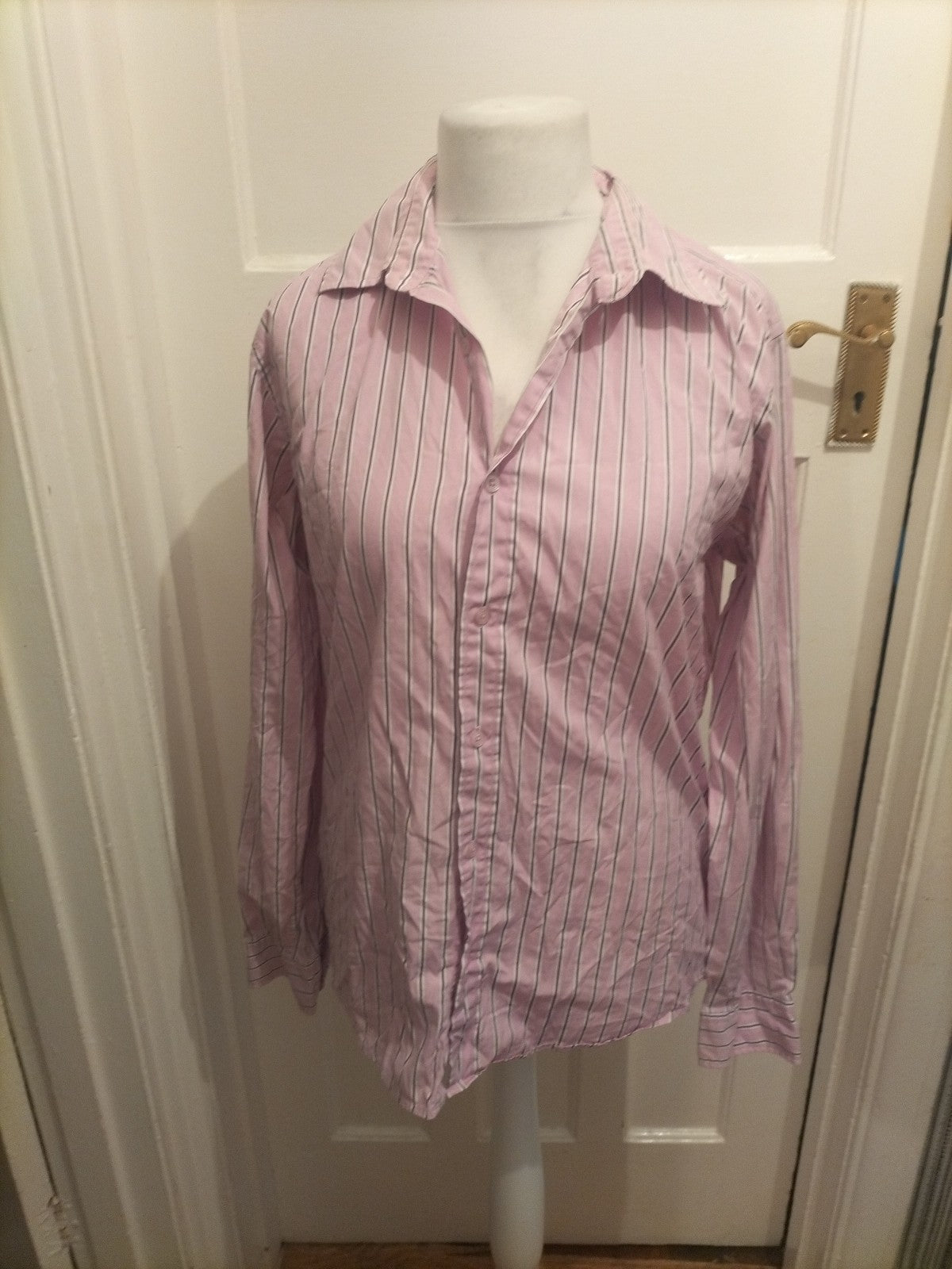 Mens Guise Size M Purple Striped Long Sleeved Shirt