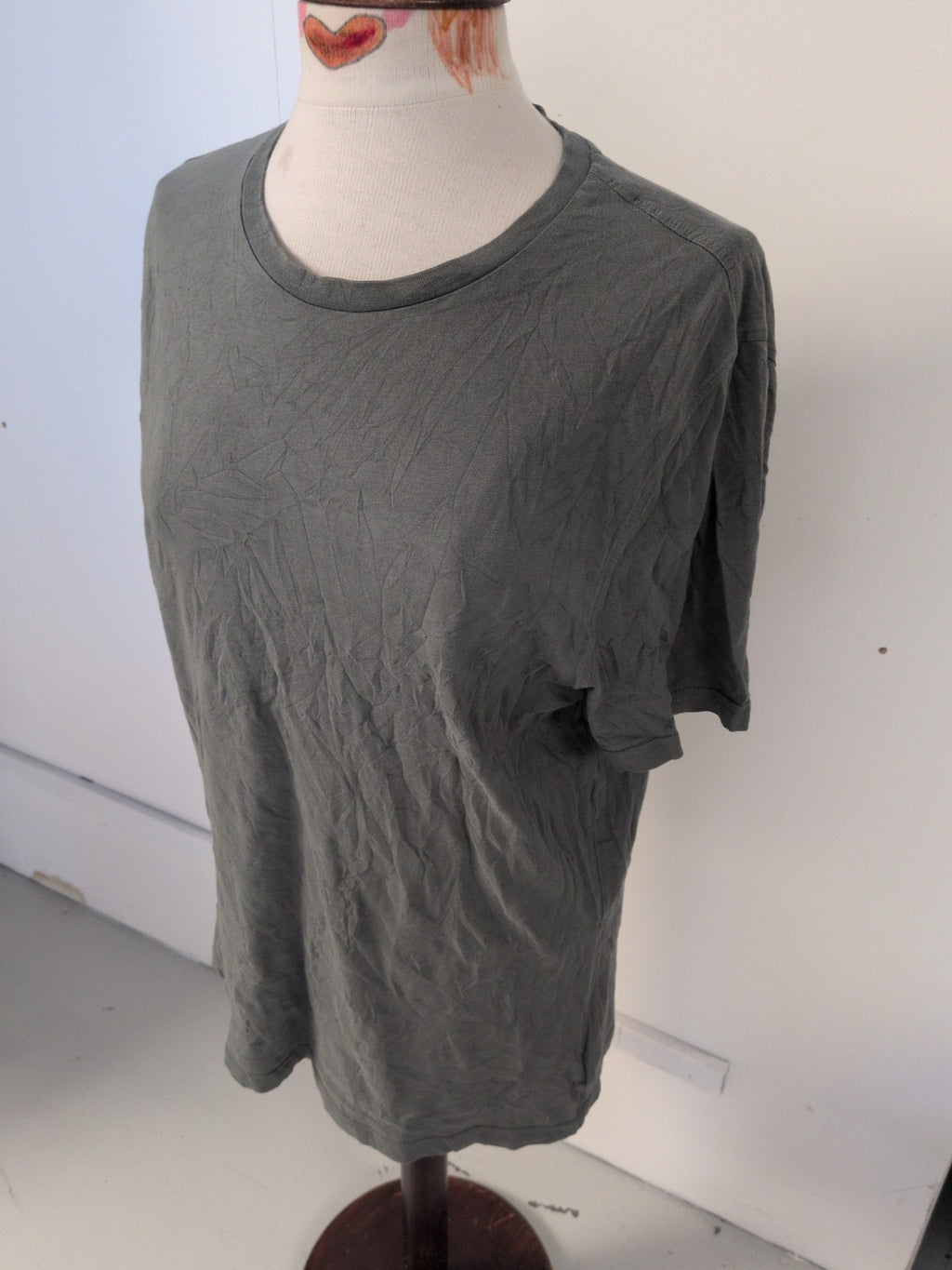M&S Small Reg Fit Cotton Short Sleeve T-shirt Sage