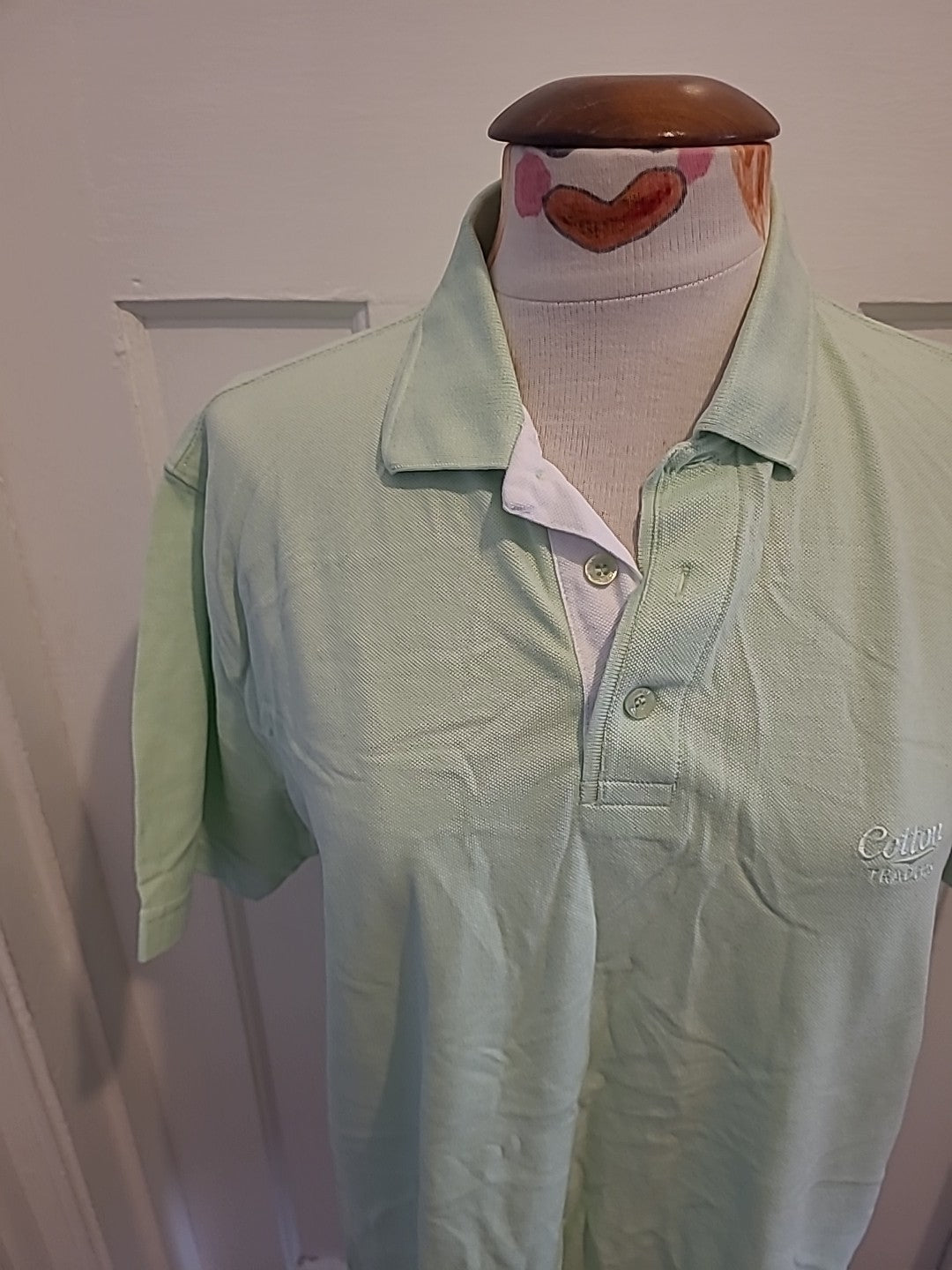 Mens Cotton Traders Size M Pale Mint Short Sleeved Polo