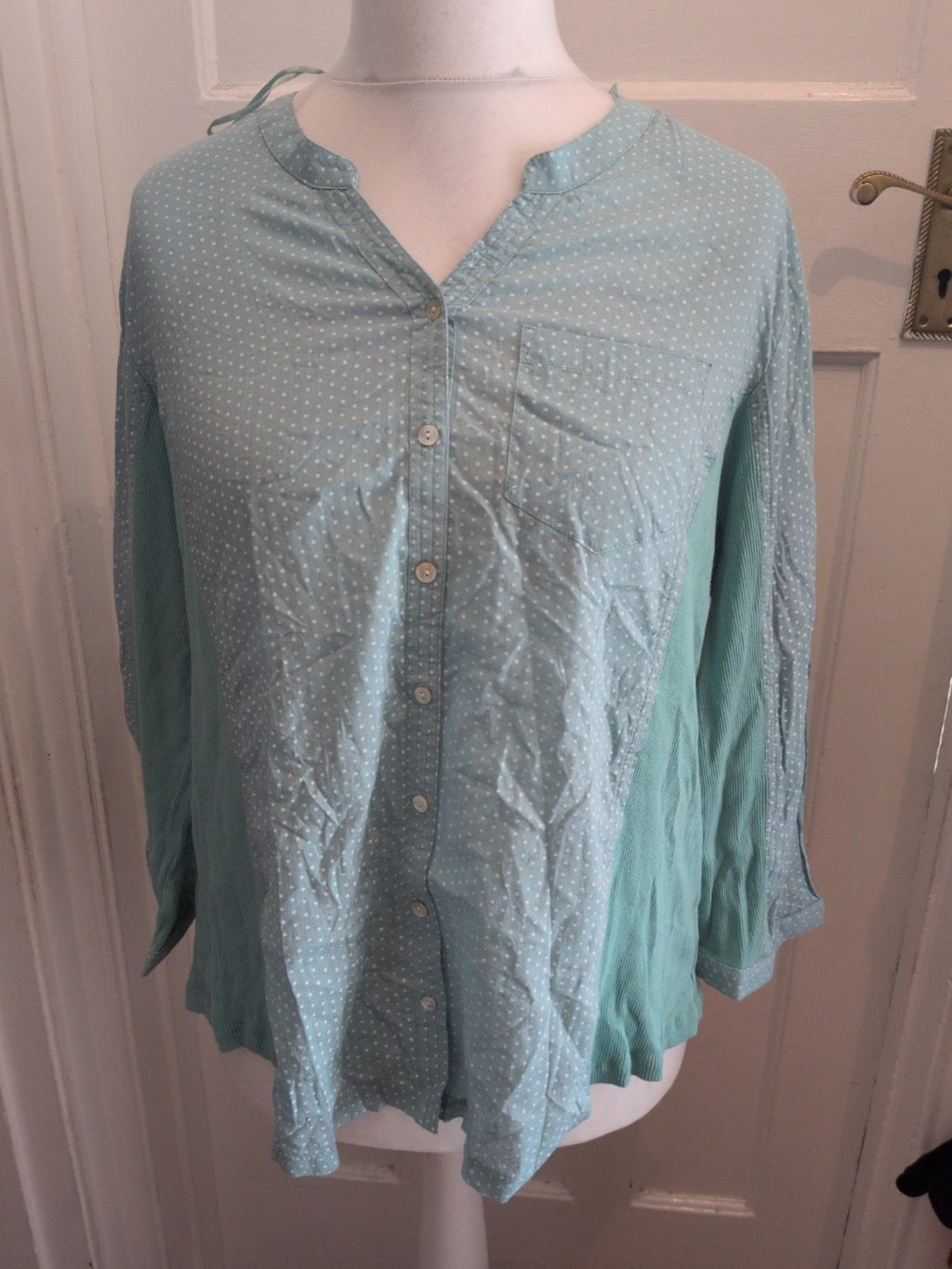 Anna Rose 20 Turquoise Spotty Long Sleeve Blouse