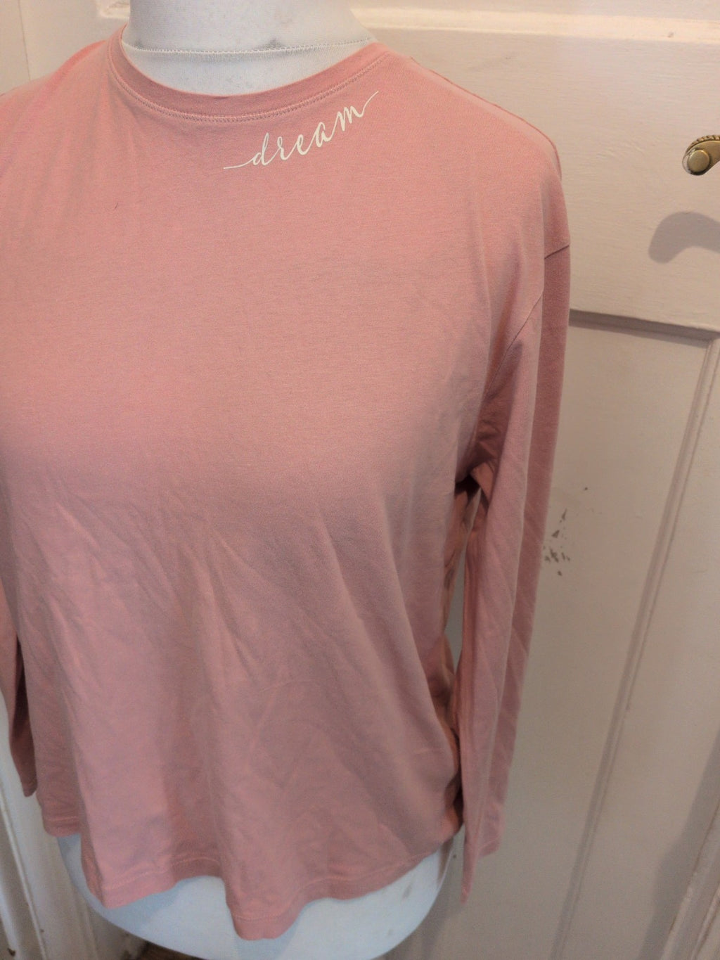 M&S Medium Pink Dream Print Long Sleeve Pyjama Top