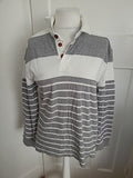Mens Boston Crew Size M Grey And White Collared Polo/Jumper