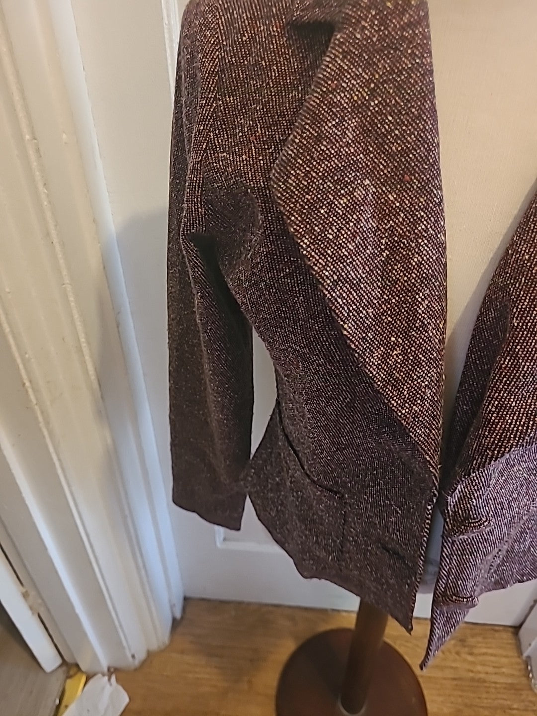 Ladies Size 10 Brown Fleck Lined Long Sleeved Jacket
