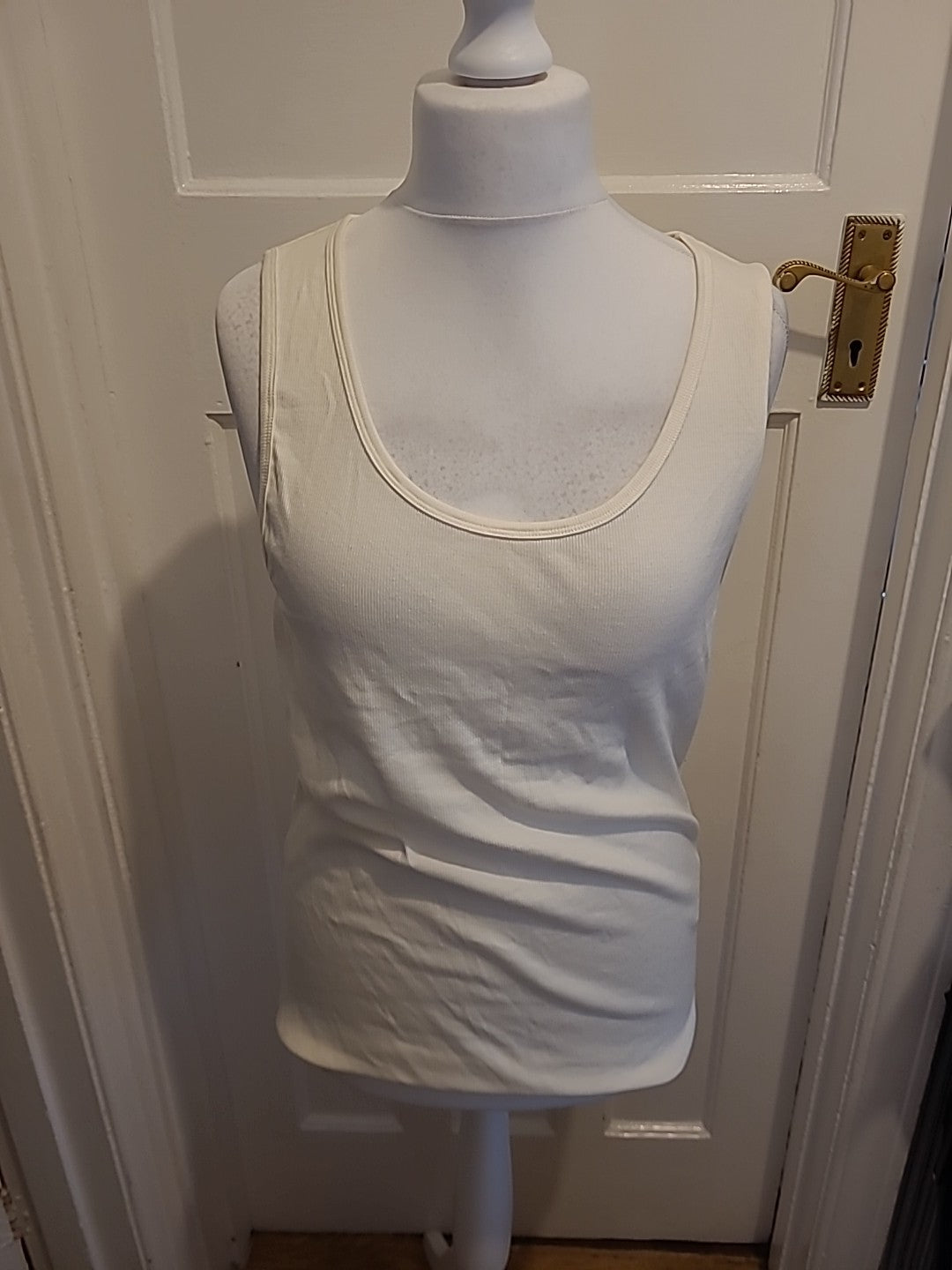 Mens Asos Size Large White Scoop Neck Vest Top