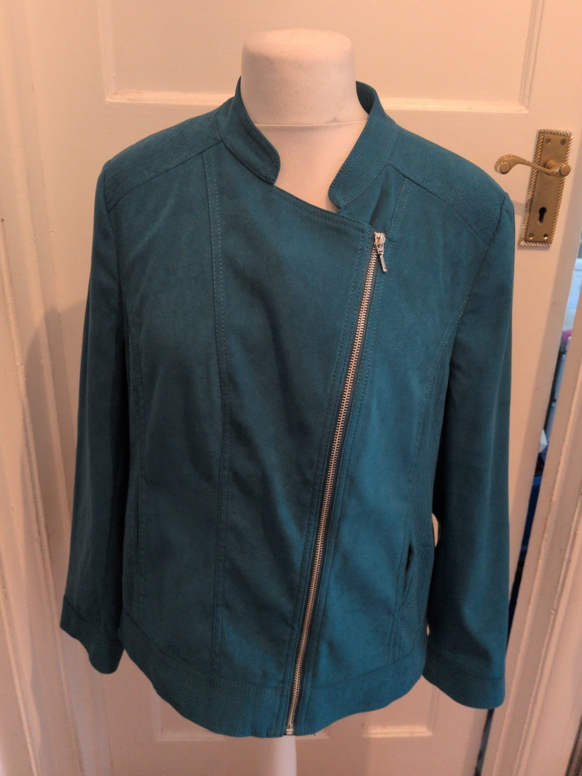 Bonmarche 18 Teal Lined Zip Jacket