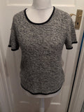 Alexon 12-14 Grey Flecked Short Sleeve Blouse/T-shirt