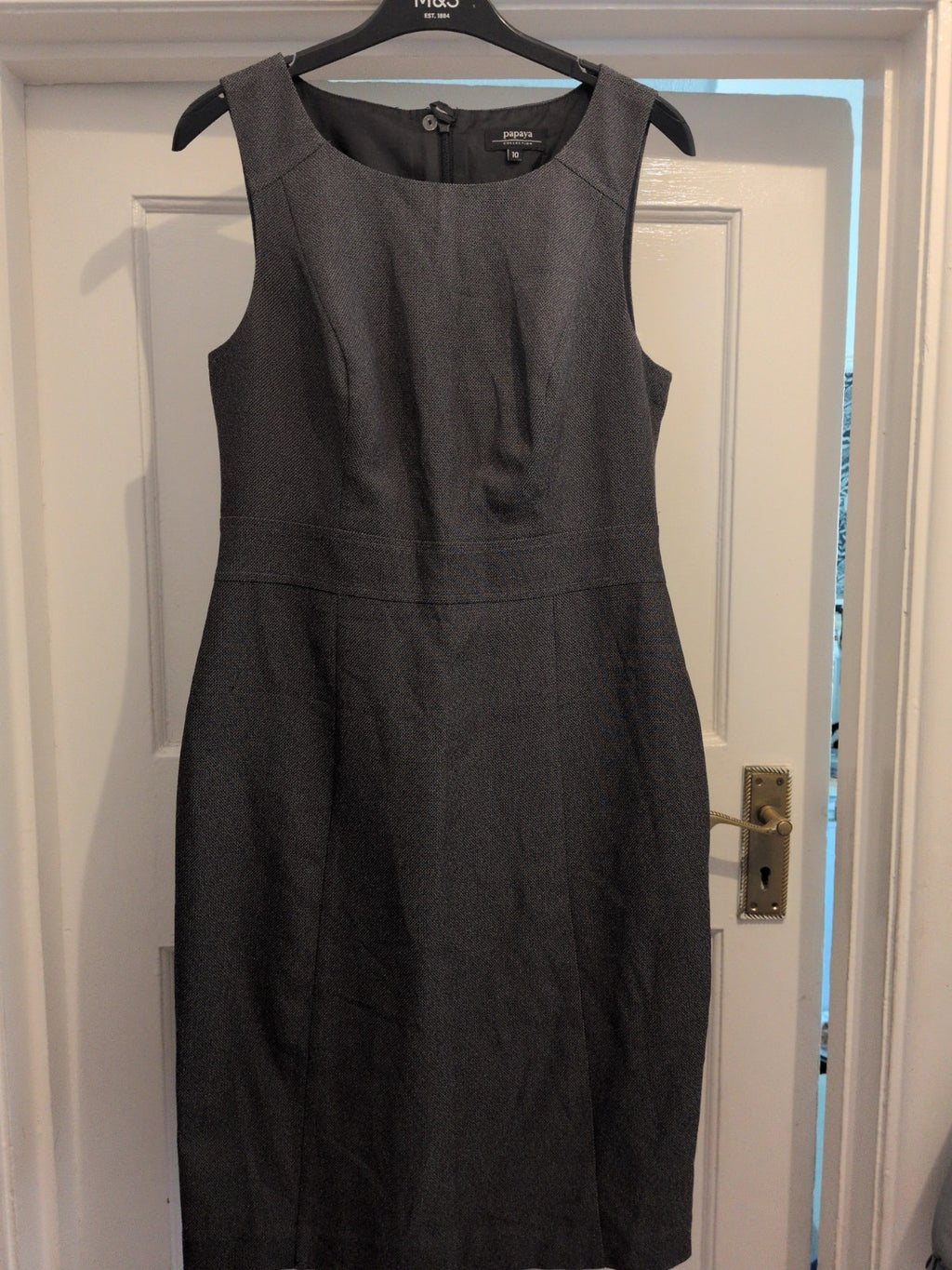 Papaya 10 Grey Fleck Lined Sleeveless Dress