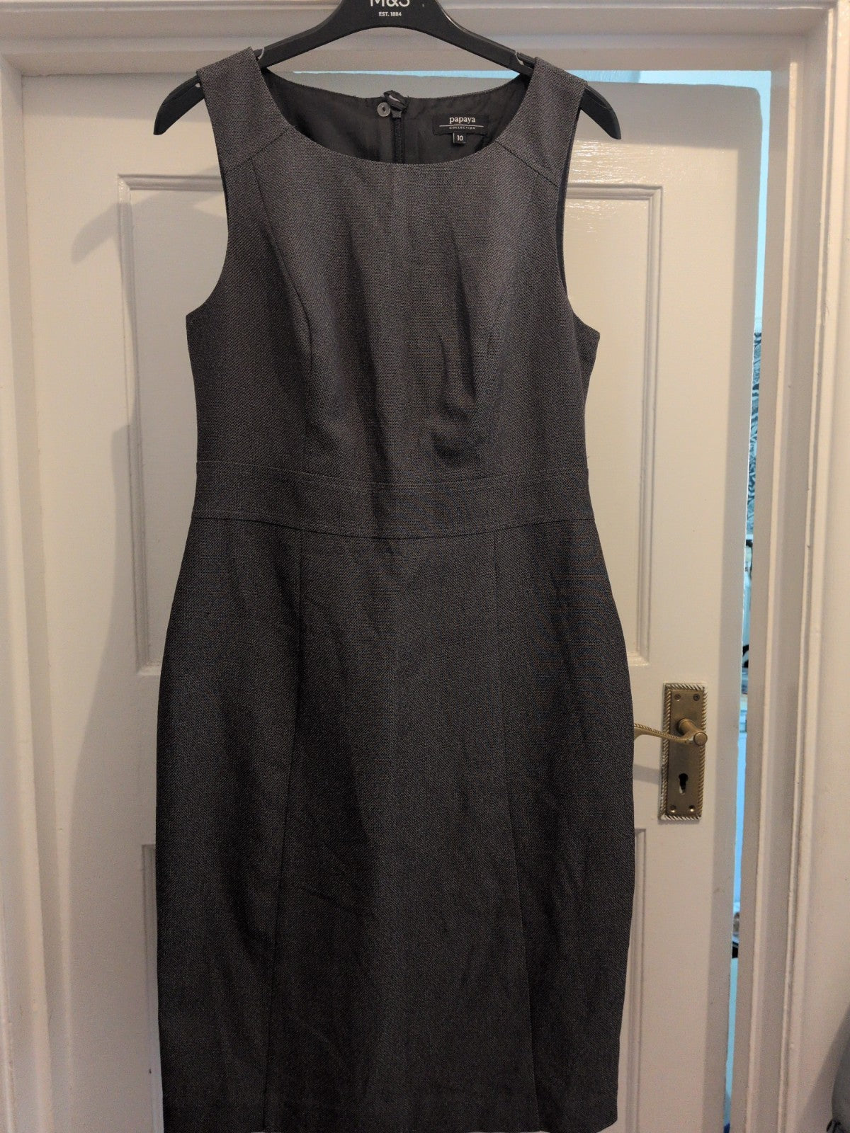 Papaya 10 Grey Fleck Lined Sleeveless Dress