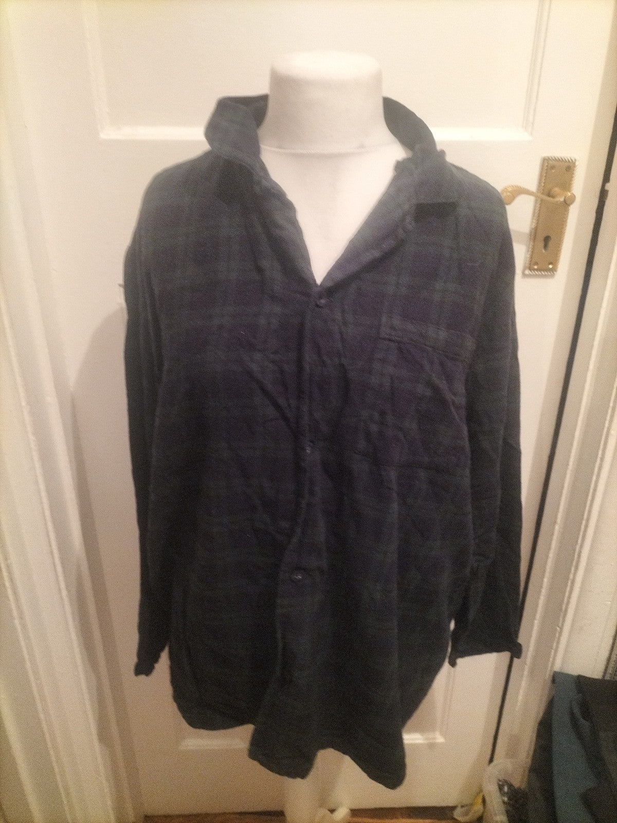 Mens George Size 2xl Tartan Check Long Sleeved Shirt