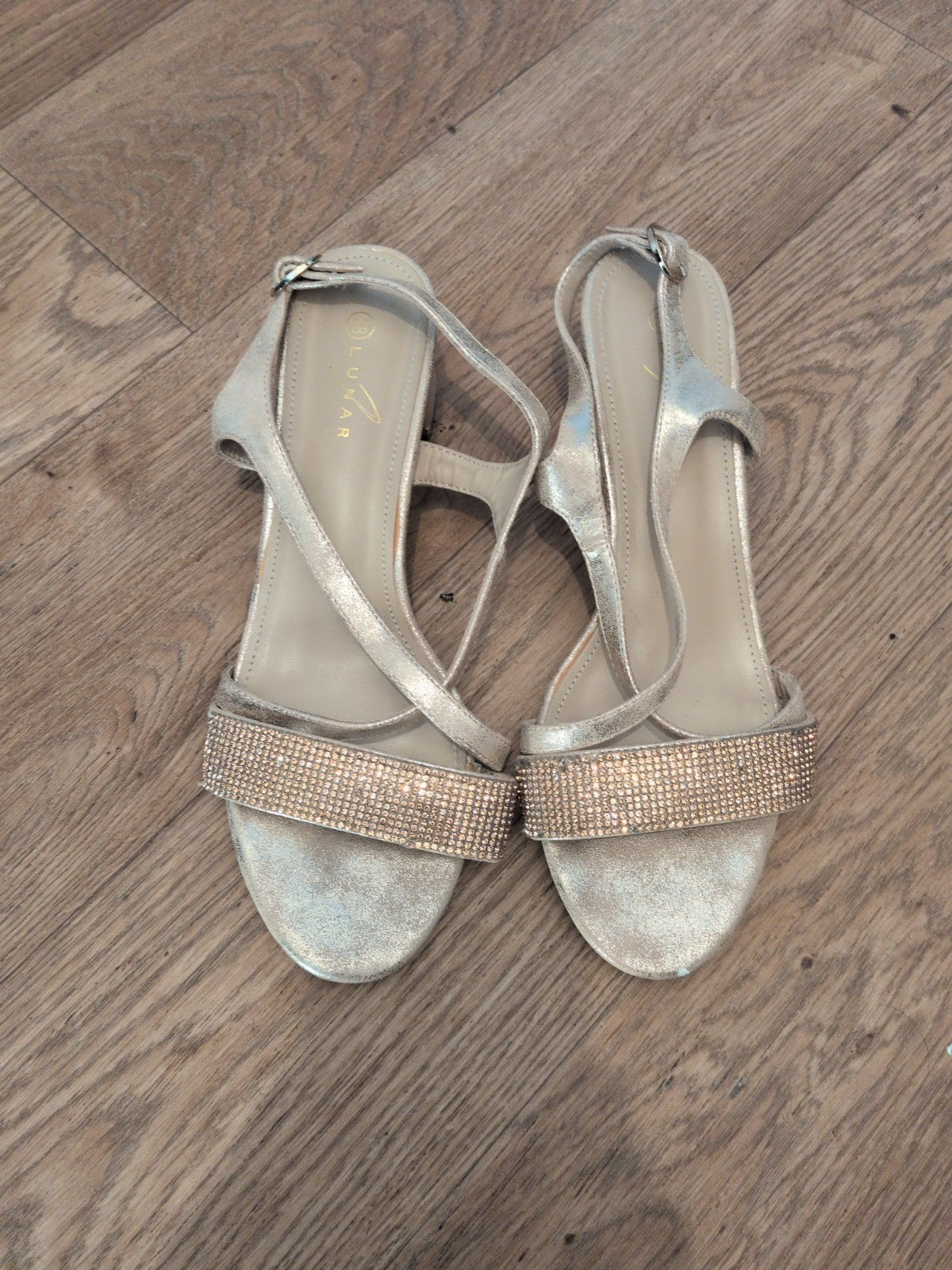 Lunar EU 38 Pink Shiny Diamante Heels
