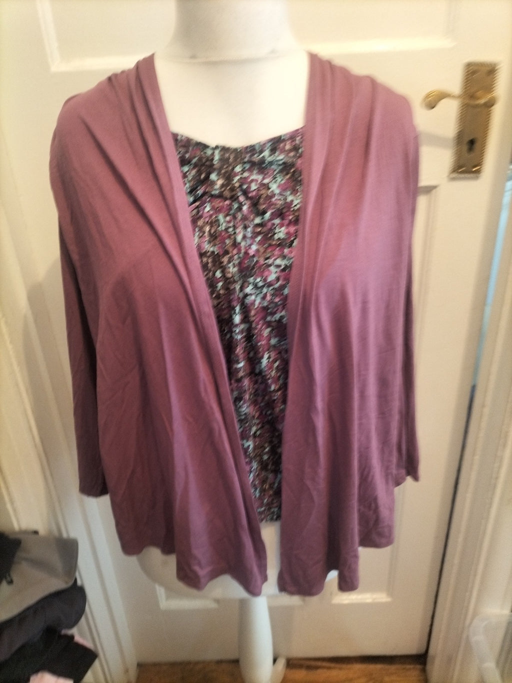 Ladies Classics 18 Multi Purple Long Sleeved Blouse