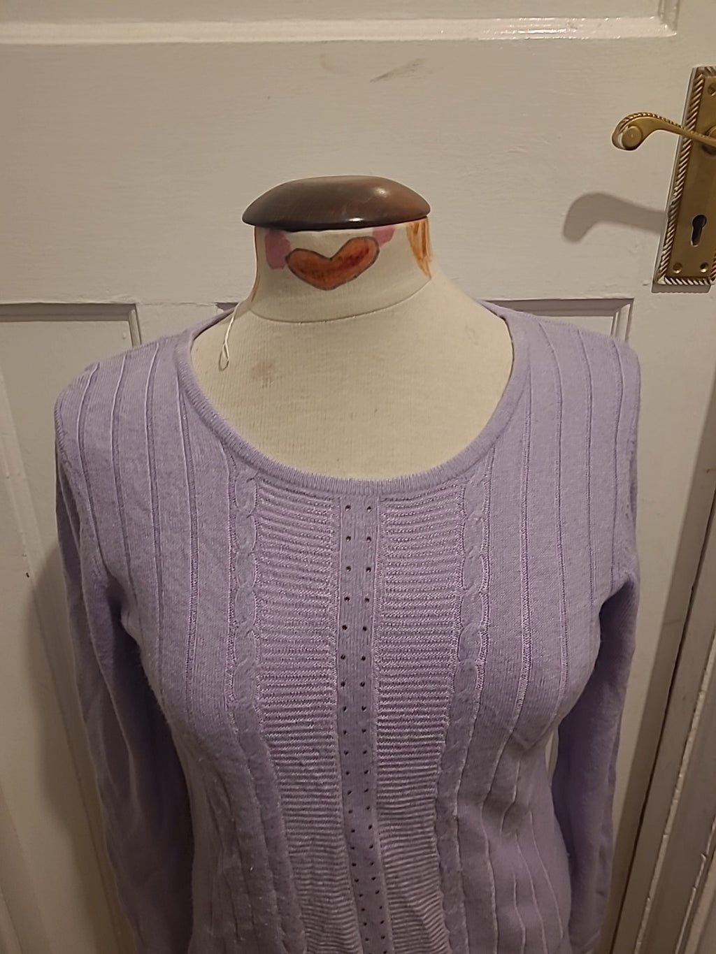 Ladies Anna Rose Size Medium Lilac Long Sleeved Pullover Jumper