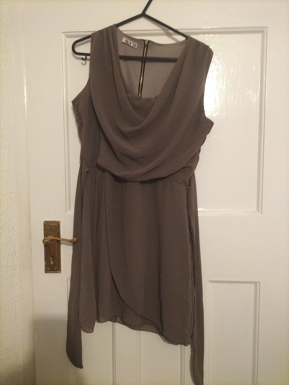 Ladies WalG Size Small Khaki Lined Sleeveless Dress