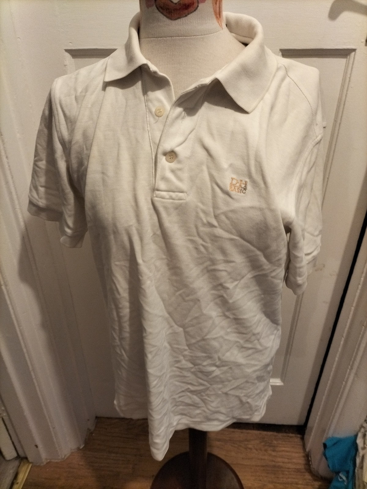 Mens Daniel Hechter Size Medium Cream Short Sleeve Polo Shirt