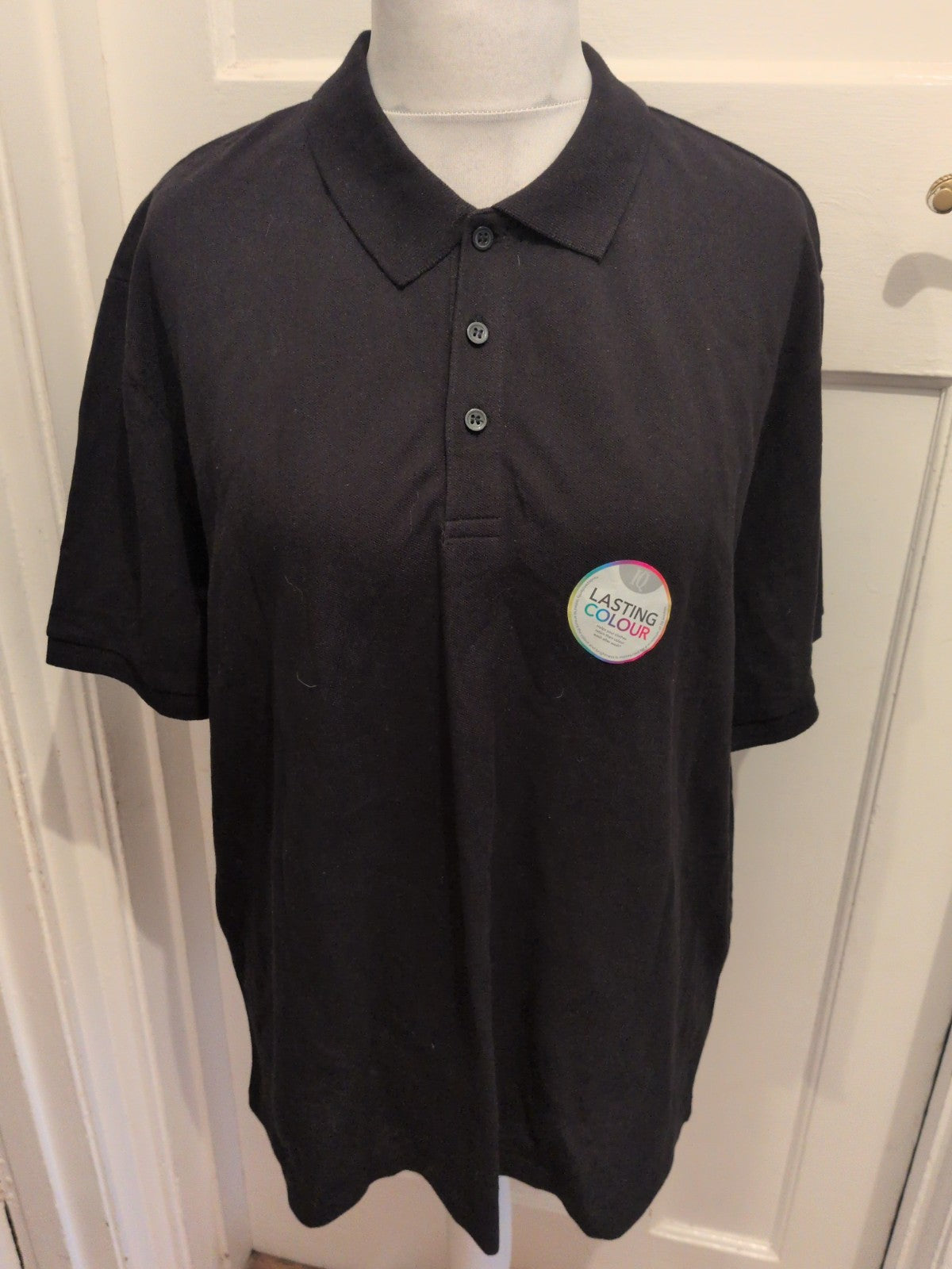 Brand New George Polo 2XL Black Short Sleeve