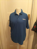 Mens Uneek Size Large Royal Blue Short Sleeved Print Polo