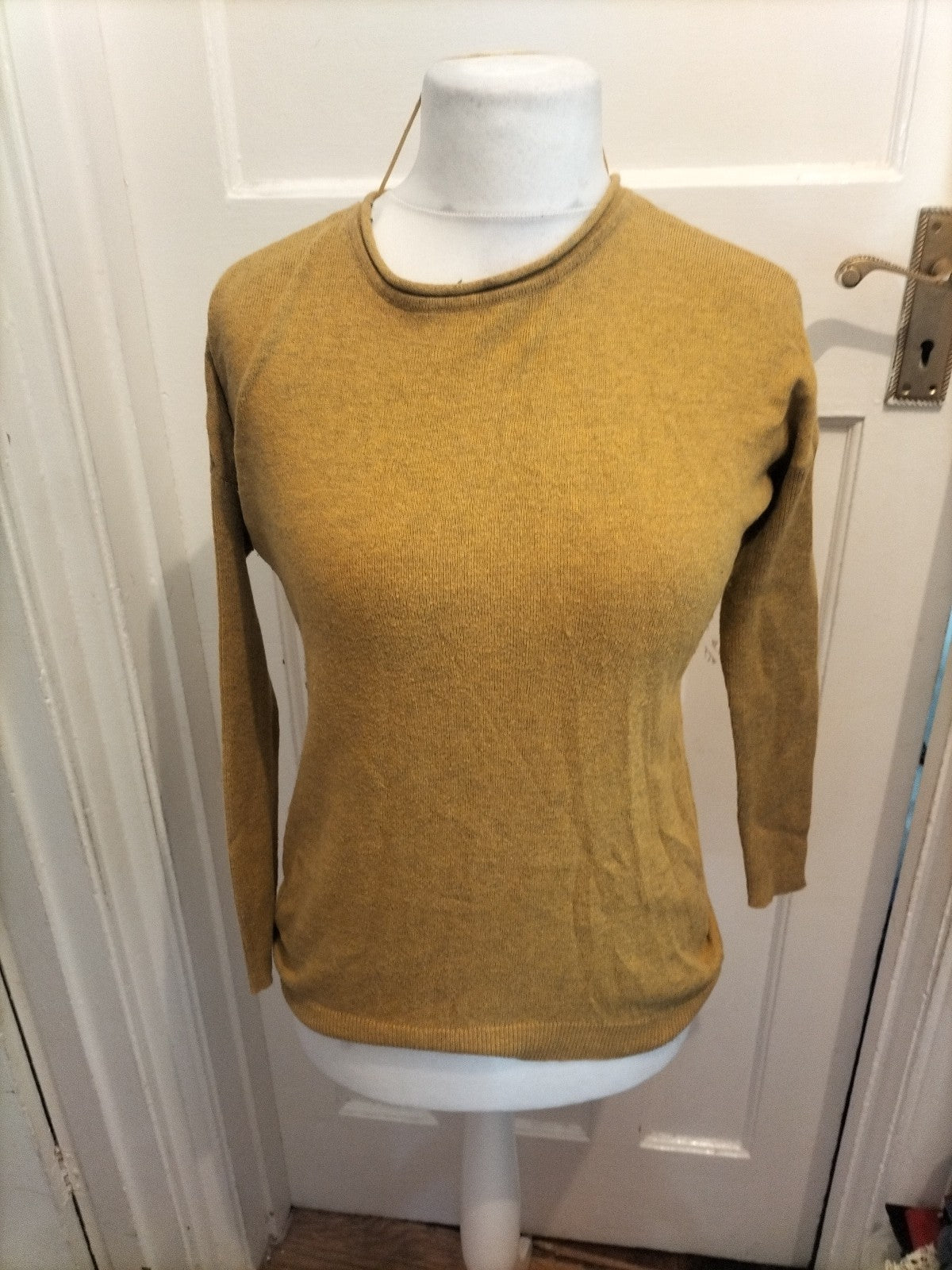 Ladies Primark Size Small Mustard Rear Zip Jumper