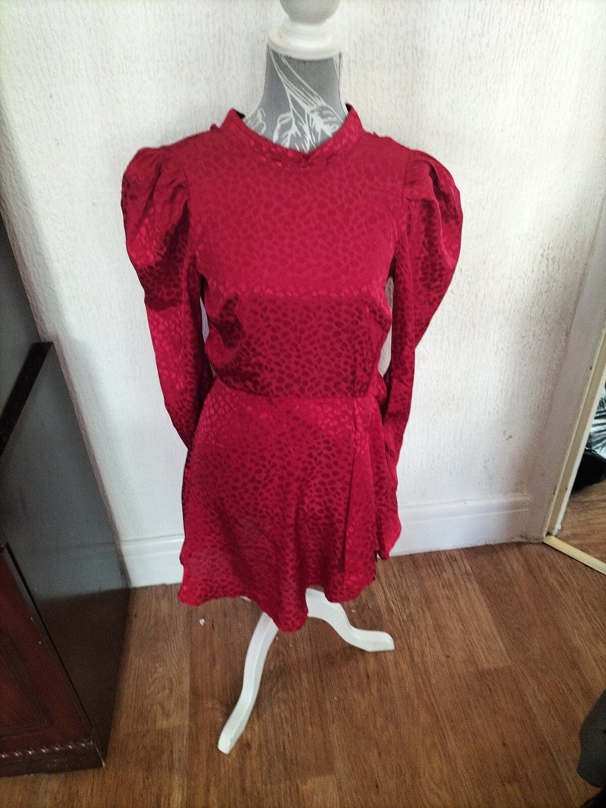 Ladies Asos Size 10 Red Long Sleeved Dress