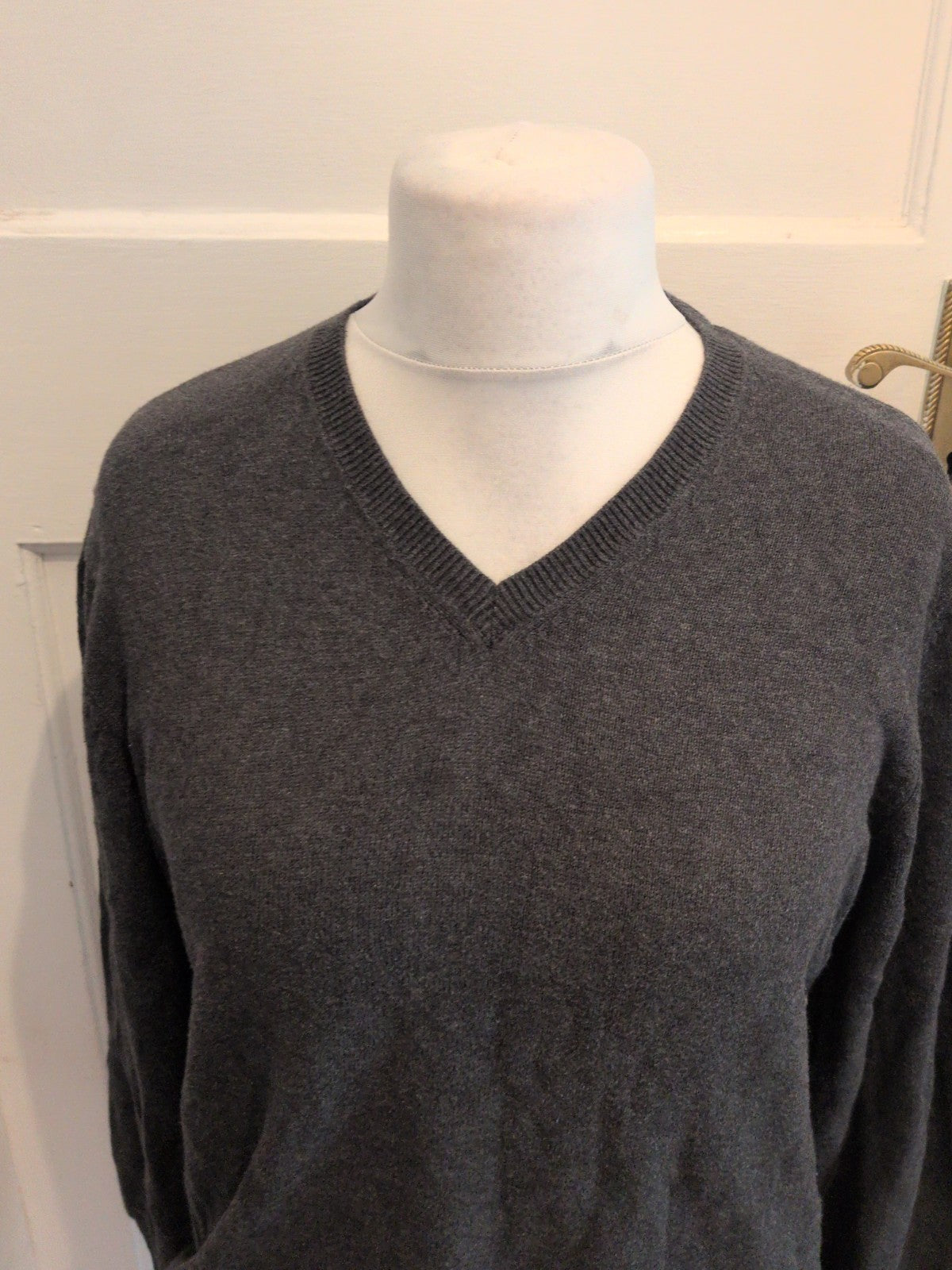 Marks And Spencer Medium Dark Grey Long Sleeve Pullover Jumper