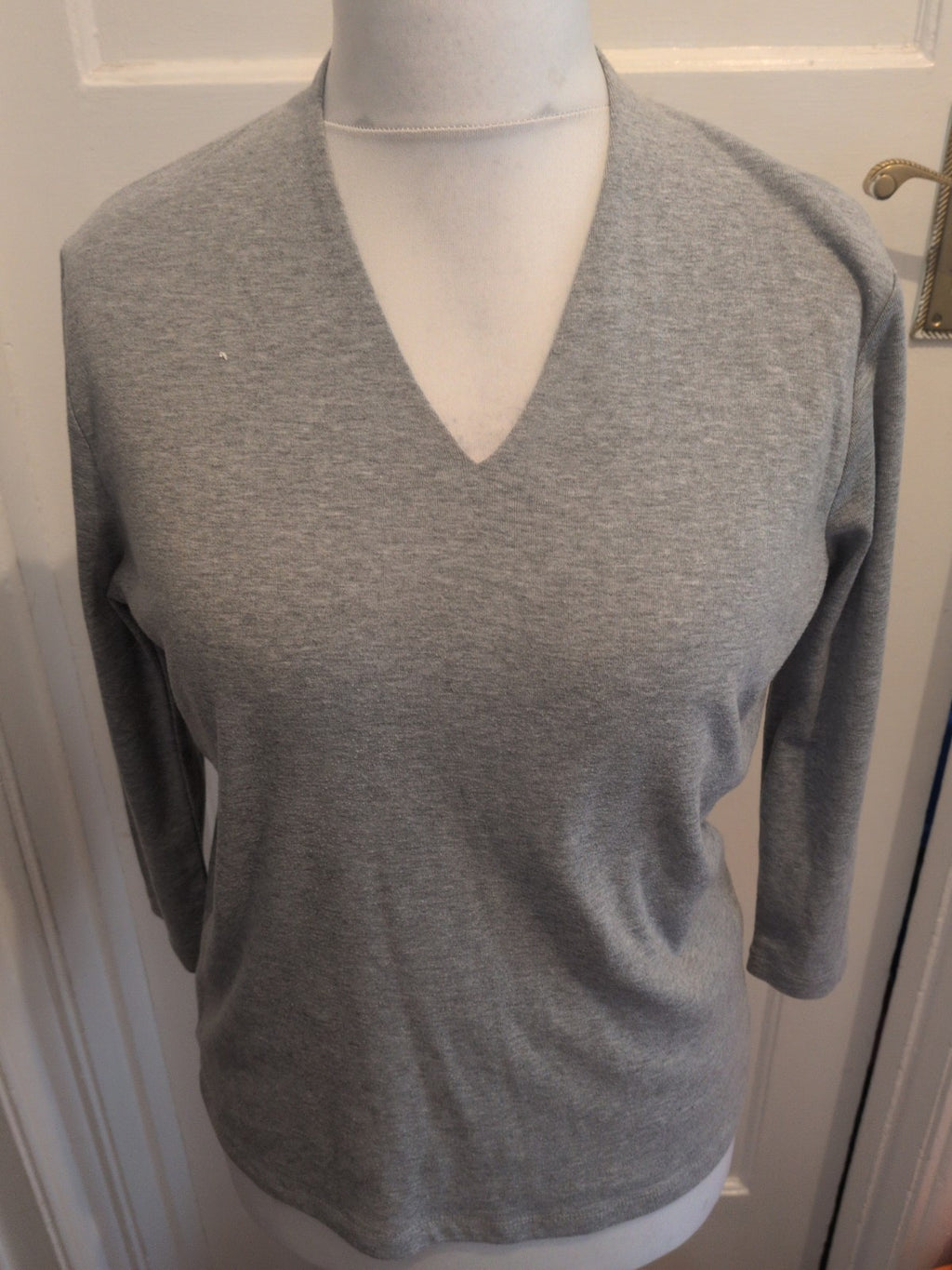 Viz.A.viz 14 V Neck Grey Long Sleeve T-shirt
