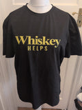 XL Black Whiskey Helps Short Sleeve Print Tshirt