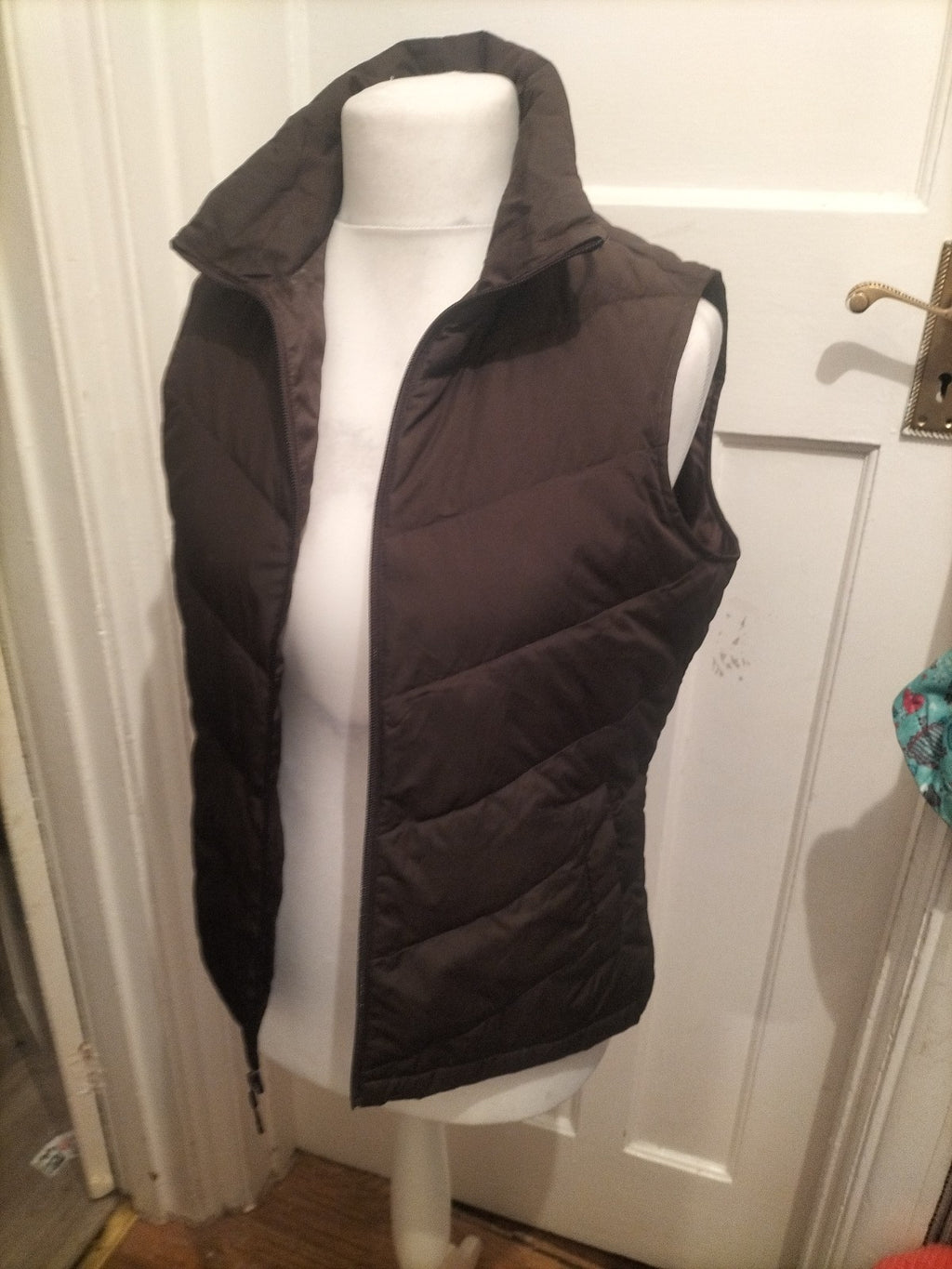 Lands End Small Dark Brown Gilet Puffer