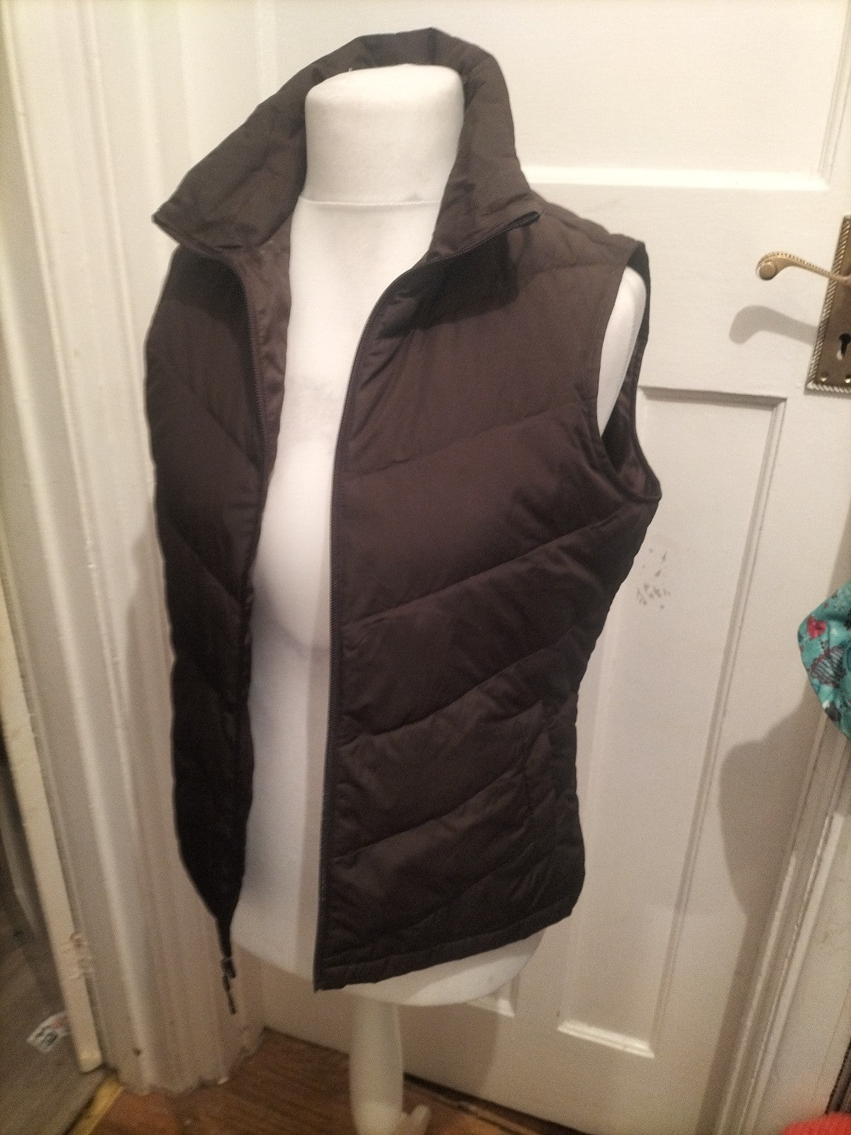 Lands End Small Dark Brown Gilet Puffer