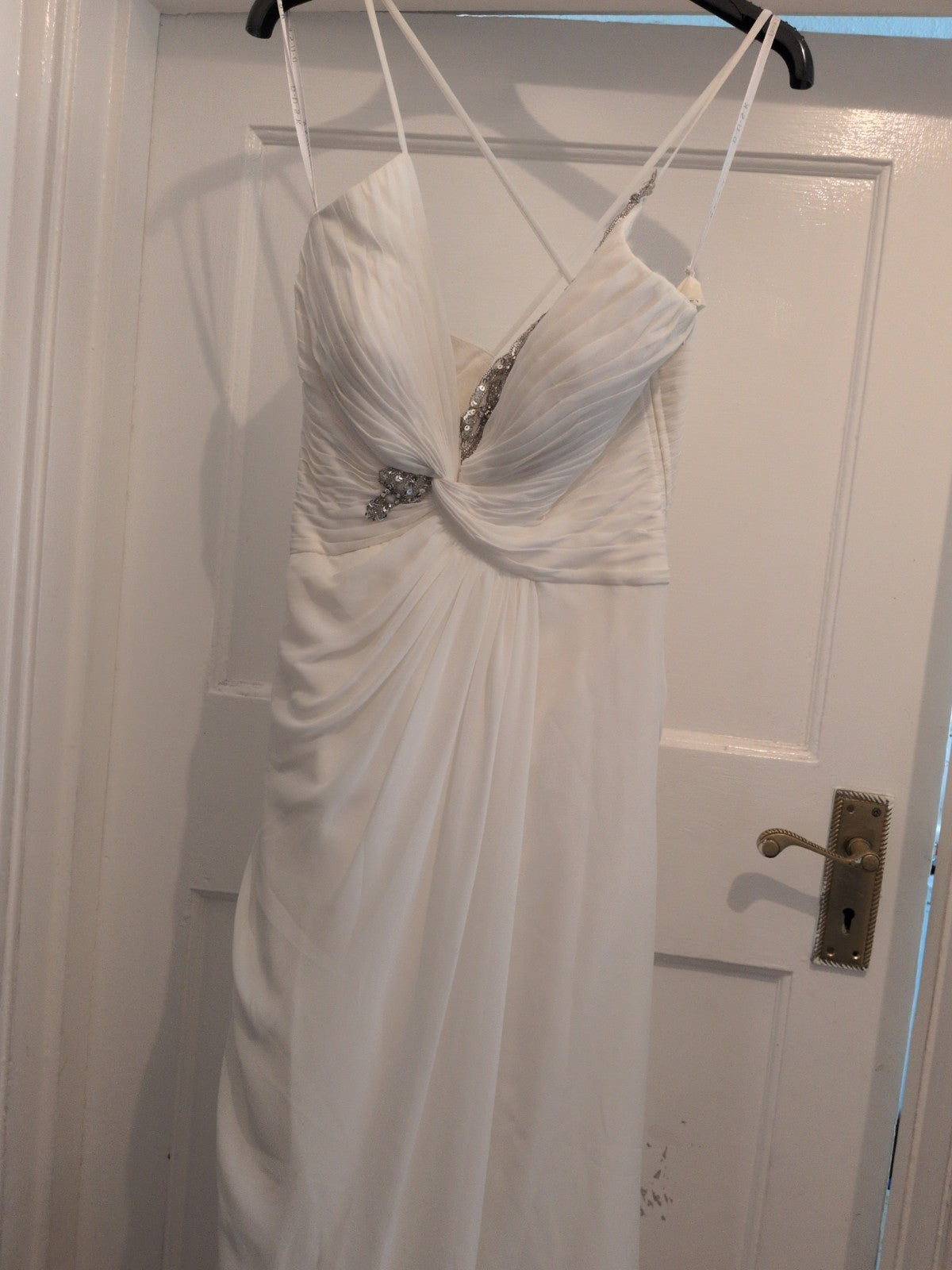 Dusk 12 White Lined Padded Bust Sleeveless Dress