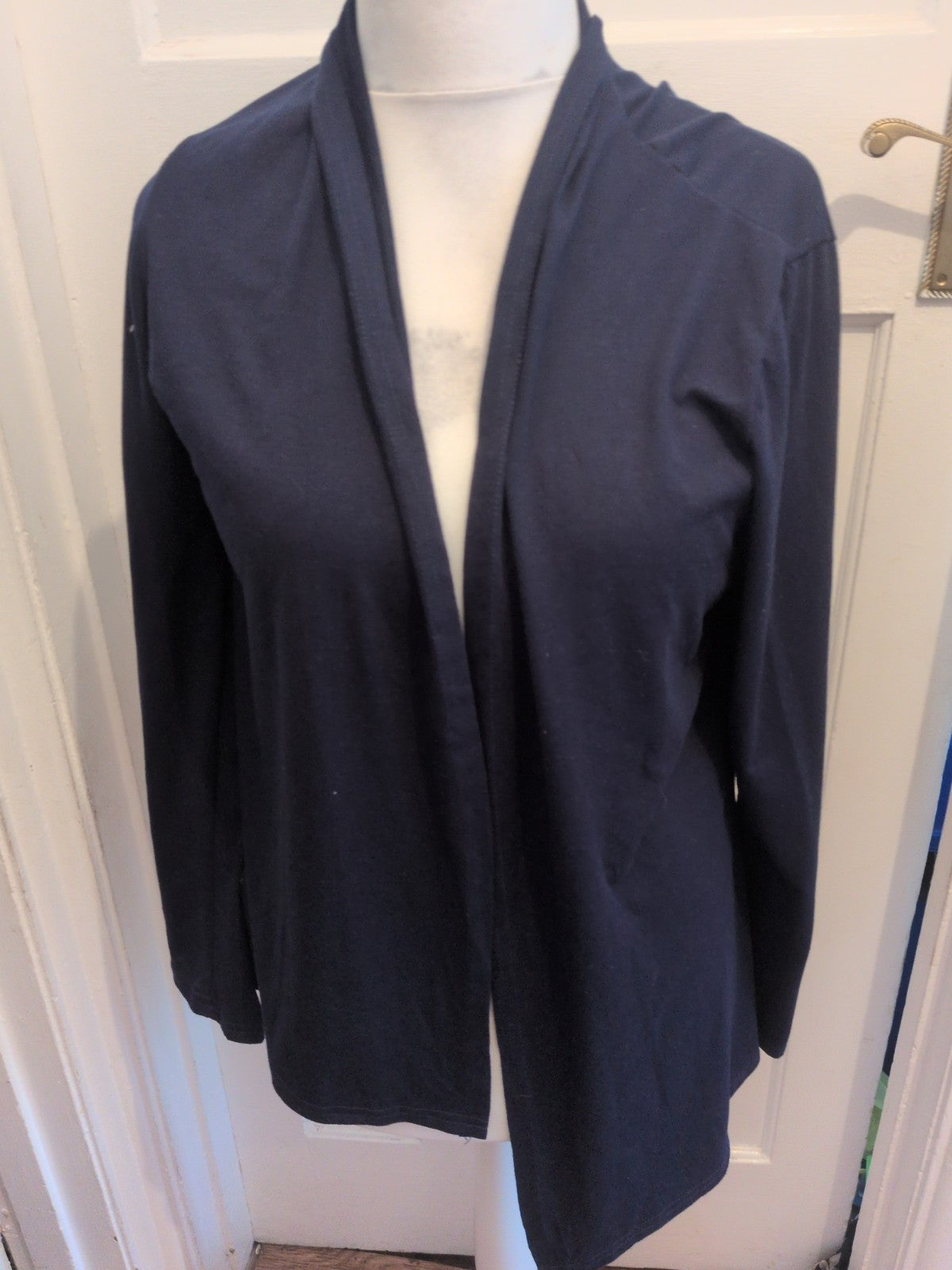 Large Navy Long Sleeve Blouse Open