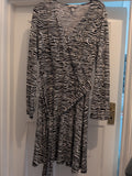 H&M Small Zebra Print Long Sleeve V Neck Dress