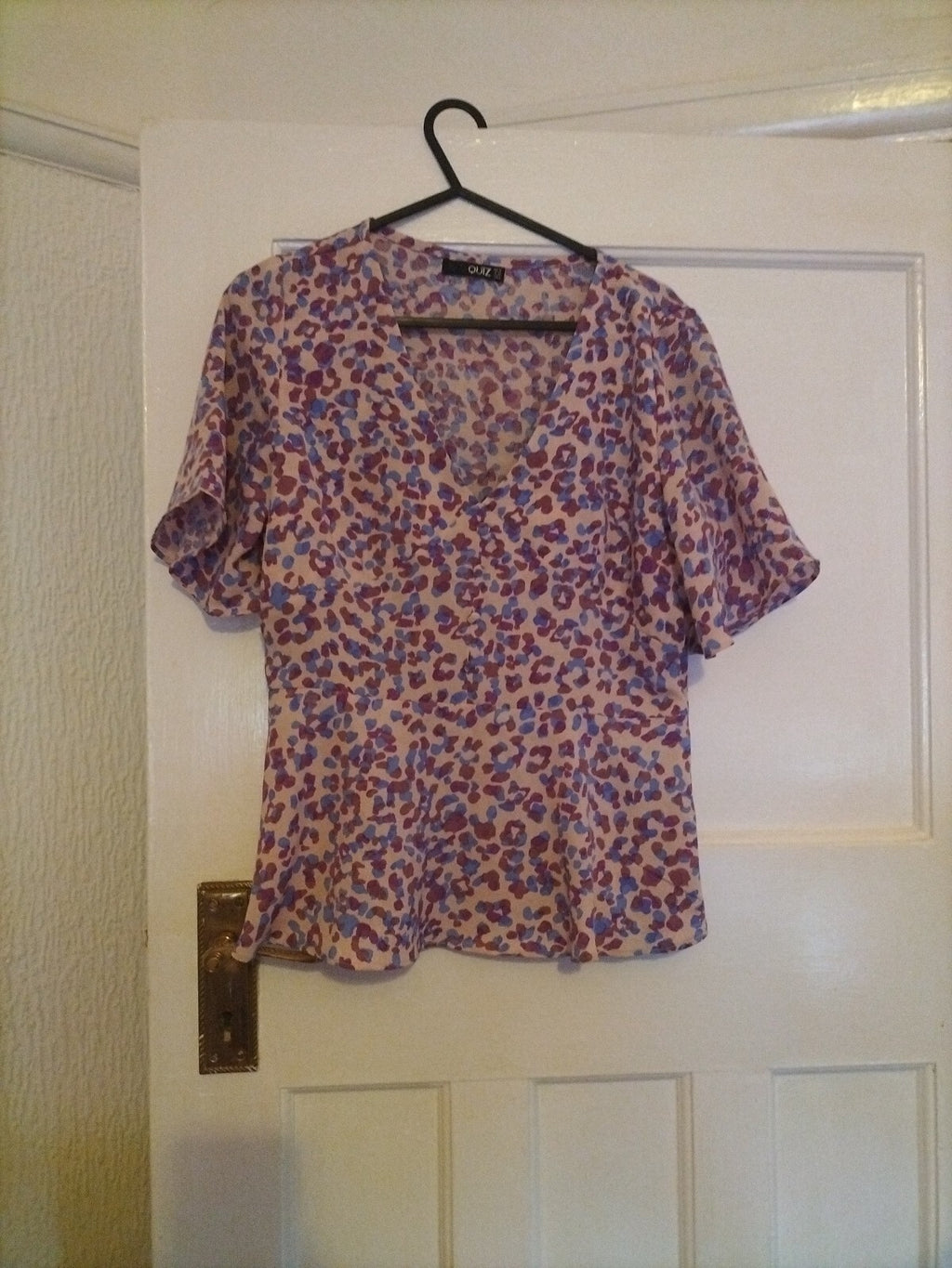 Ladies Quiz Size 10 Multi Coloured Short Sleeved Blouse