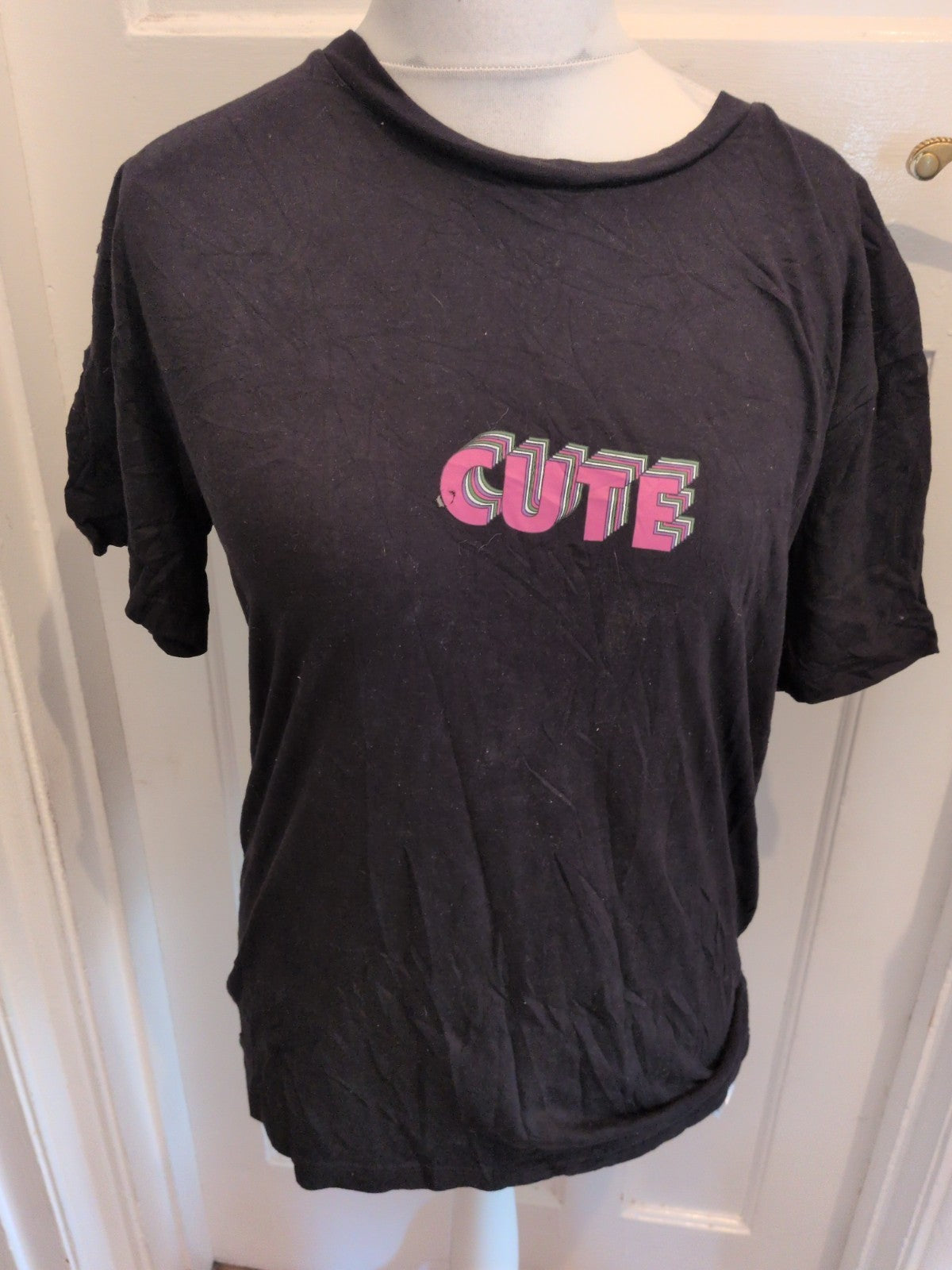I destination 15 Years Black Printed T-shirt Small Hole