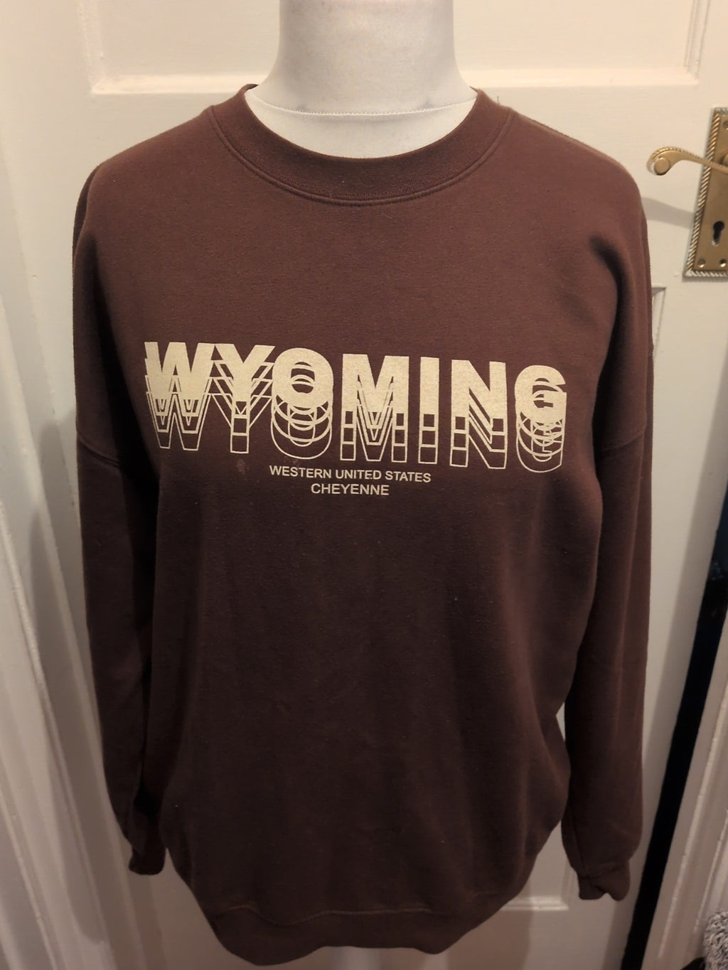 Ladies Pretty little Thing Size M Brown Printed Long Sleeved Sweatshirt Jumper
