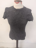 Ladies F&F Size Small Dark Grey Short Sleeve T-shirt