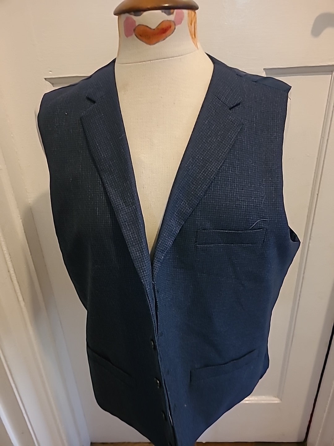 Mens Hammond&Co Size 42" Navy Patterned Waistcoat
