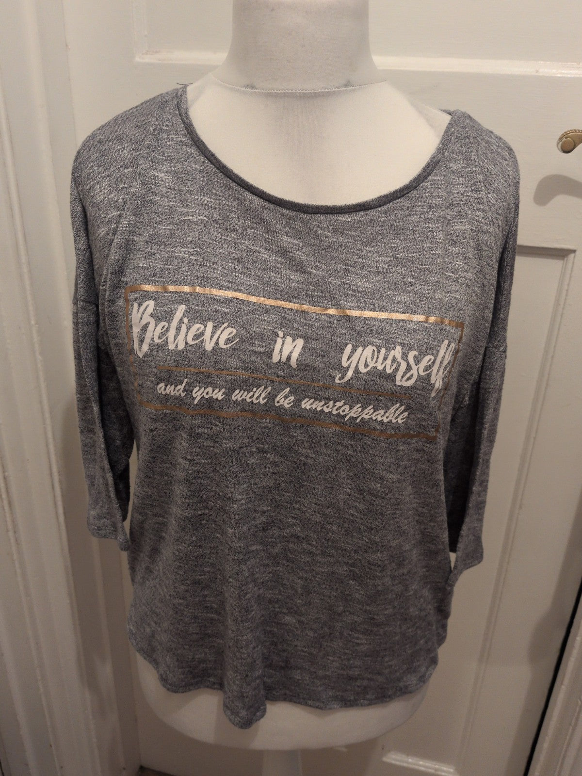 Papaya 16 Grey Fleck "Believe In Yourself" T-shirt Long Sleeve