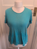 Marks And Spencer 20 Turquoise Short Sleeve Blouse