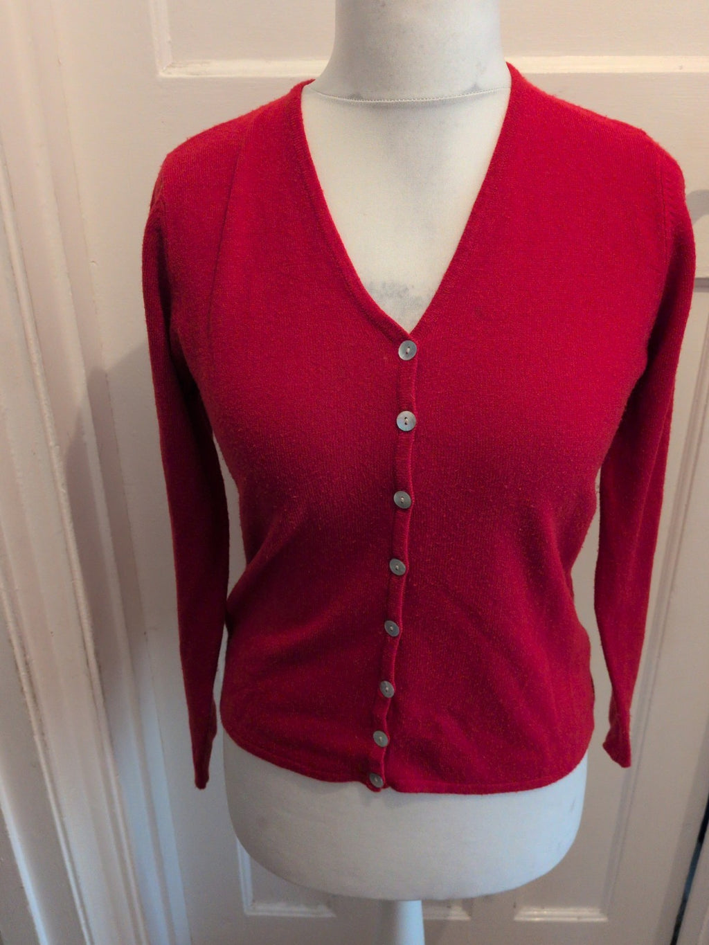 Joie De Vivre Medium Red Buttoned Cardigan