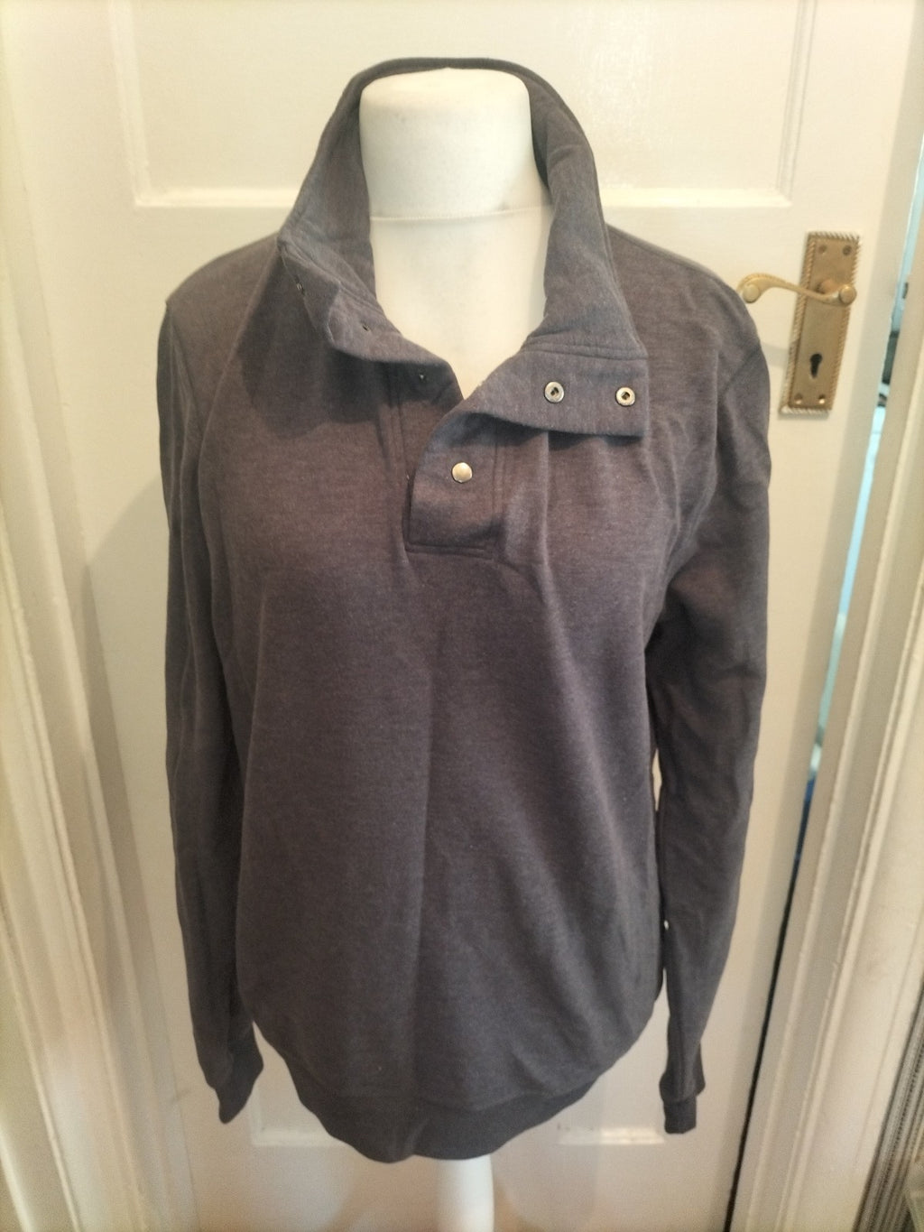 Mens Urban Beach Size M Dark Grey Collared Jumper