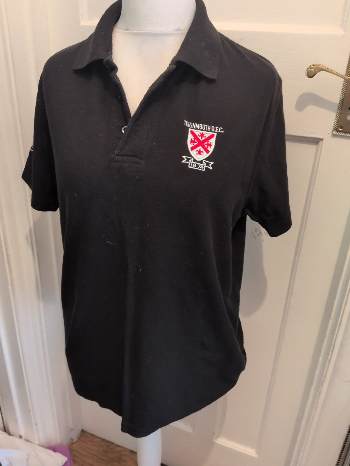 RTX Large Black Polo Short Sleeve Teignmouth Rfc