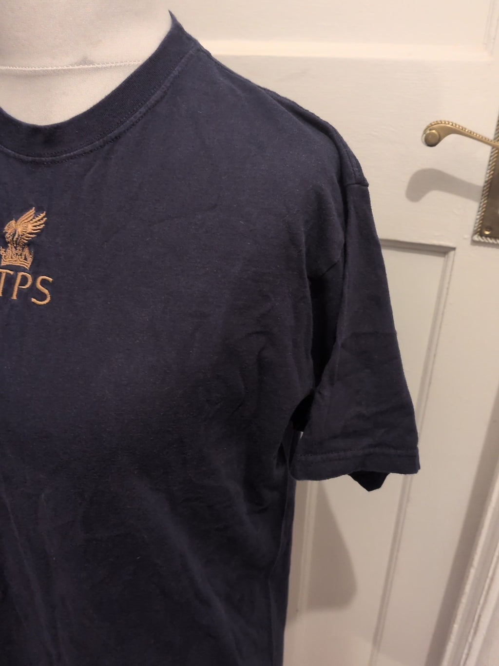 Mens Russell Size M Navy ETPS Navy Short Sleeved T-shirt