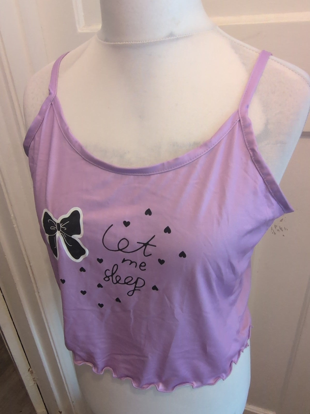 2XL Purple Let Me Sleep Sleeveless Pyjama Top