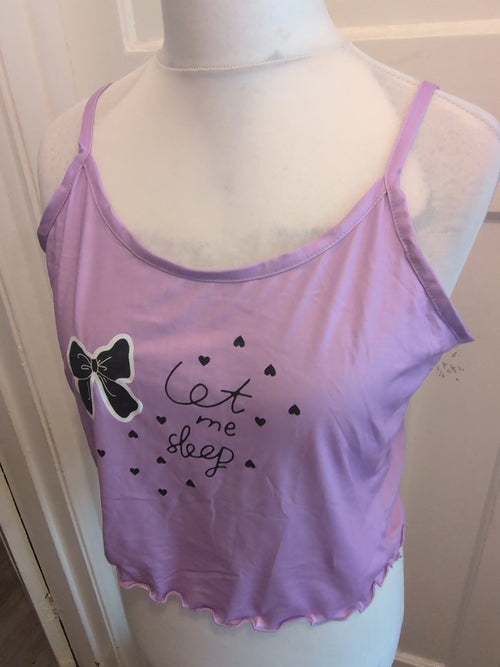 2XL Purple Let Me Sleep Sleeveless Pyjama Top